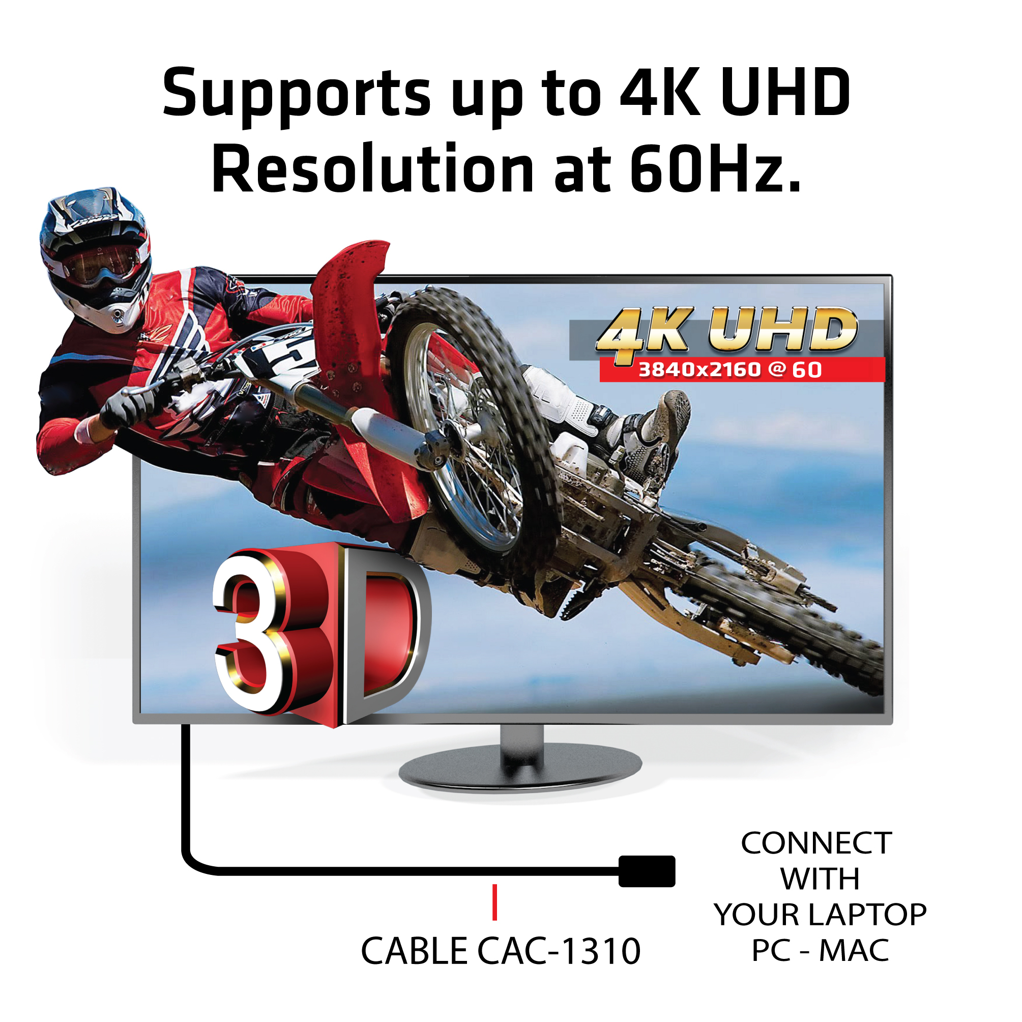 CLUB3D HDMI 2.0 Cable 3Meter UHD 4K/60Hz 18Gbps Certified Premium High Speed - Afbeelding 9