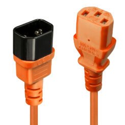 Lindy 30474 electriciteitssnoer Zwart, Oranje 1 m C14 stekker C13 stekker - Afbeelding 2