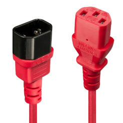 Lindy 30476 electriciteitssnoer Zwart, Rood 0,5 m C14 stekker C13 stekker