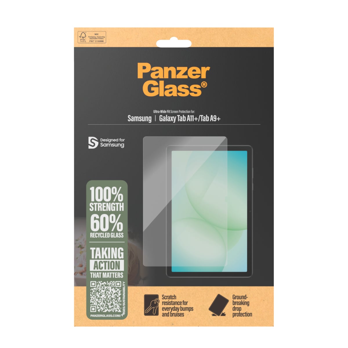 PanzerGlass ® Screen Protector Samsung Galaxy Tab A11+ | Tab A9+ | Ultra-Wide Fit Doorzichtige schermbeschermer 1 stuk(s) - Afbeelding 4