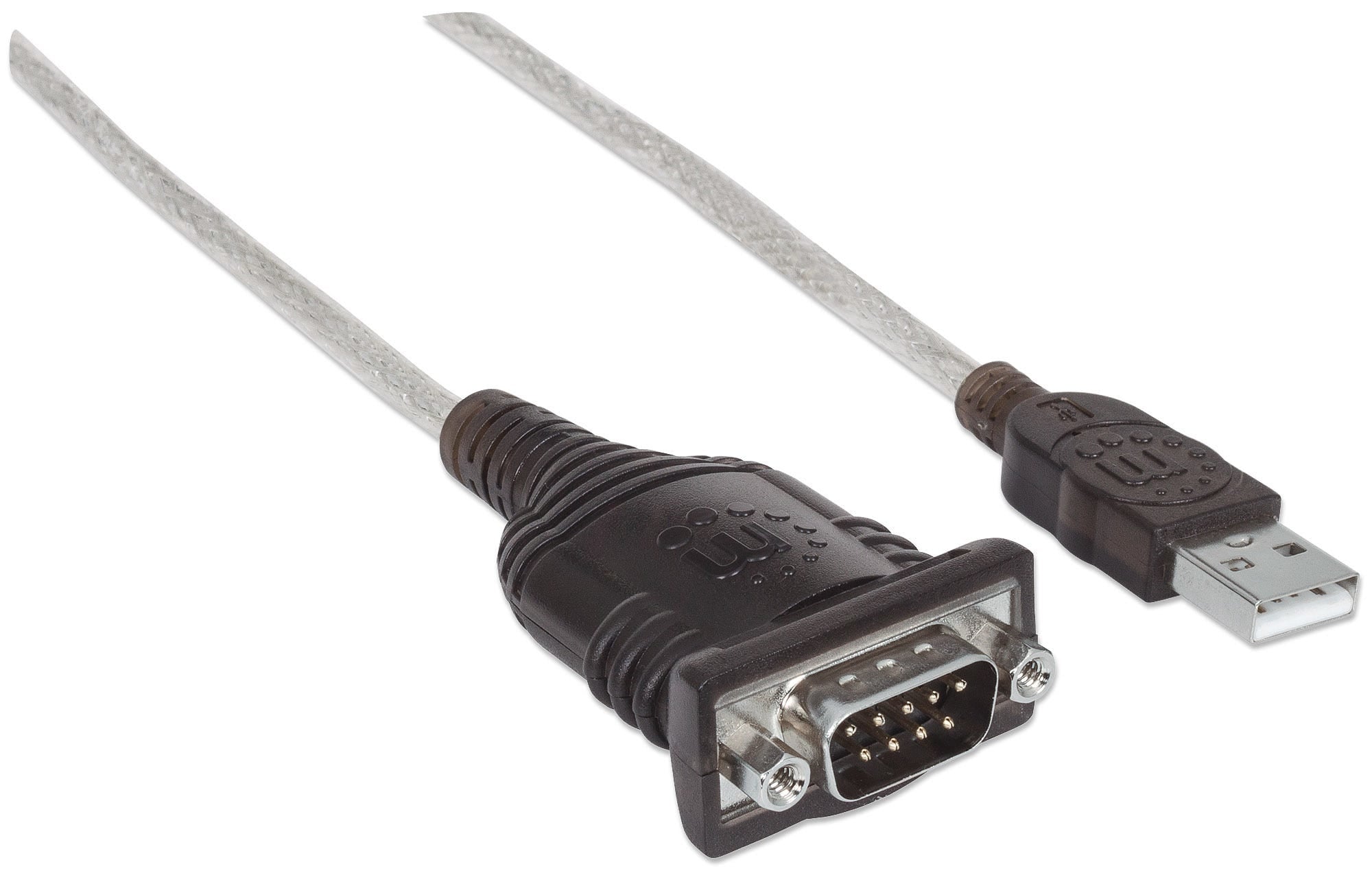 Manhattan USB-A naar seriële converterkabel, 45 cm, mannelijk naar mannelijk, RS232/COM/DB9, FTDI FT232RL-chip, Windows 11 compatibel (en oudere OS), zwart/zilver, 3 jaar garantie, equivalent aan ICUSB2321F - Afbeelding 3