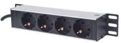 Intellinet Energiedistributie-eenheden (PDU) 10" 1U, 4-voudig EU, met stroomindicator, geen overspanningsbeveiliging, EU CEE 7/3 stopcontacten, netsnoer 1,8 m, uitgangen, rackmontage, 3 jaar garantie