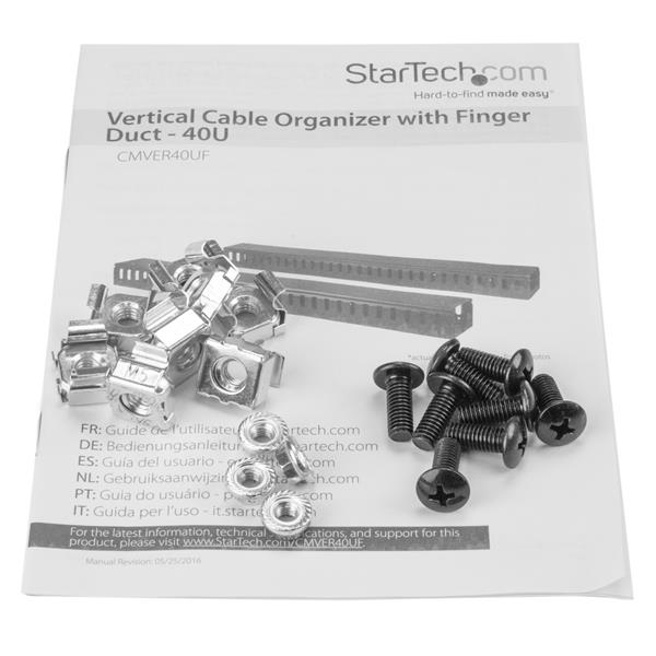 StarTech.com 2-Pack 20U Verticale Kabelmanager met Open Sleuven, 40U Rackmonteerbare Kabelorganizer, 2x 91cm Kabelgeleiders - Afbeelding 14