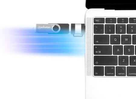 Manhattan 2-delige adapterset USB-C naar USB-A en USB-A naar USB-C, mannelijk naar vrouwelijk conversie, 5 Gbps (USB 3.2 Gen1 / USB 3.0), zwart/zilver, levenslange garantie - Afbeelding 7