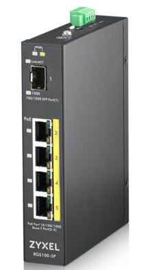 Zyxel RGS100-5P Unmanaged L2 Gigabit Ethernet (10/100/1000) Power over Ethernet (PoE) Zwart - Afbeelding 2
