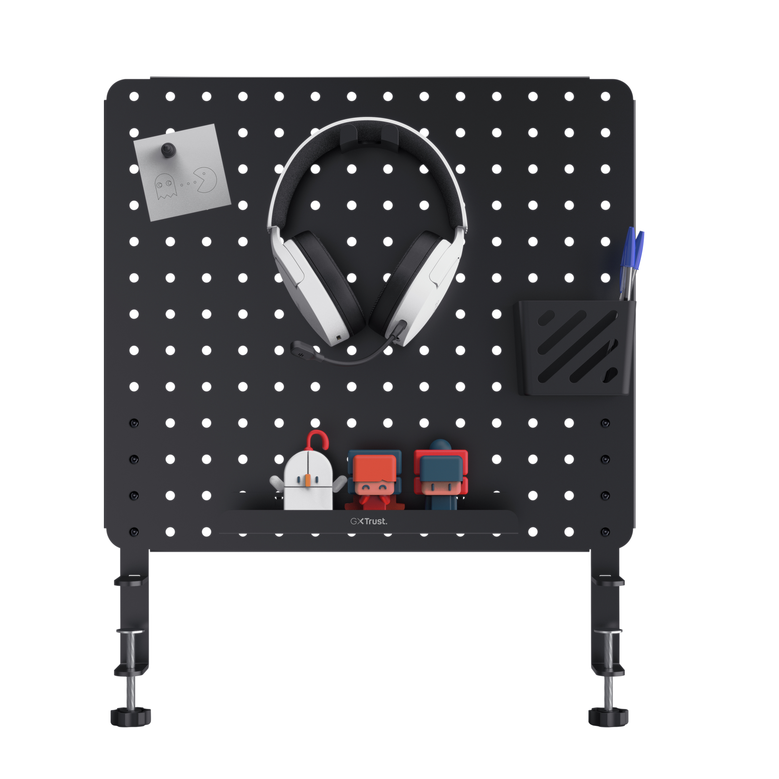 Trust GXT 724 Vesto Bureau Accessoire Set - Bureau-organizer set – Met pegboard en accessoires – Gaming setup accessoire – Zwart - Afbeelding 6