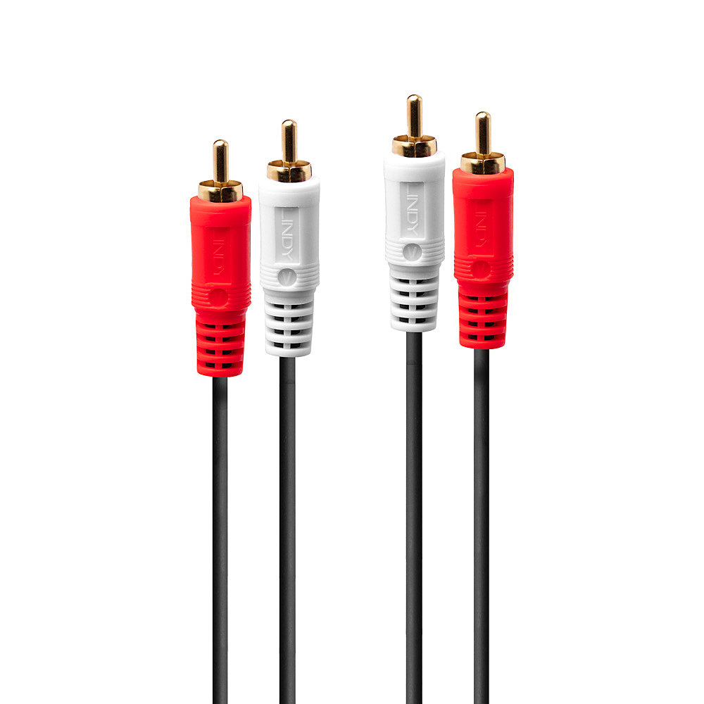 Lindy 35661 audio kabel 2 m 2 x RCA Rood, Wit