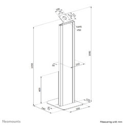 Neomounts FL15-628BL1 Tablet vloerstandaard - max 3 kg - vergrendelbaar - Afbeelding 12