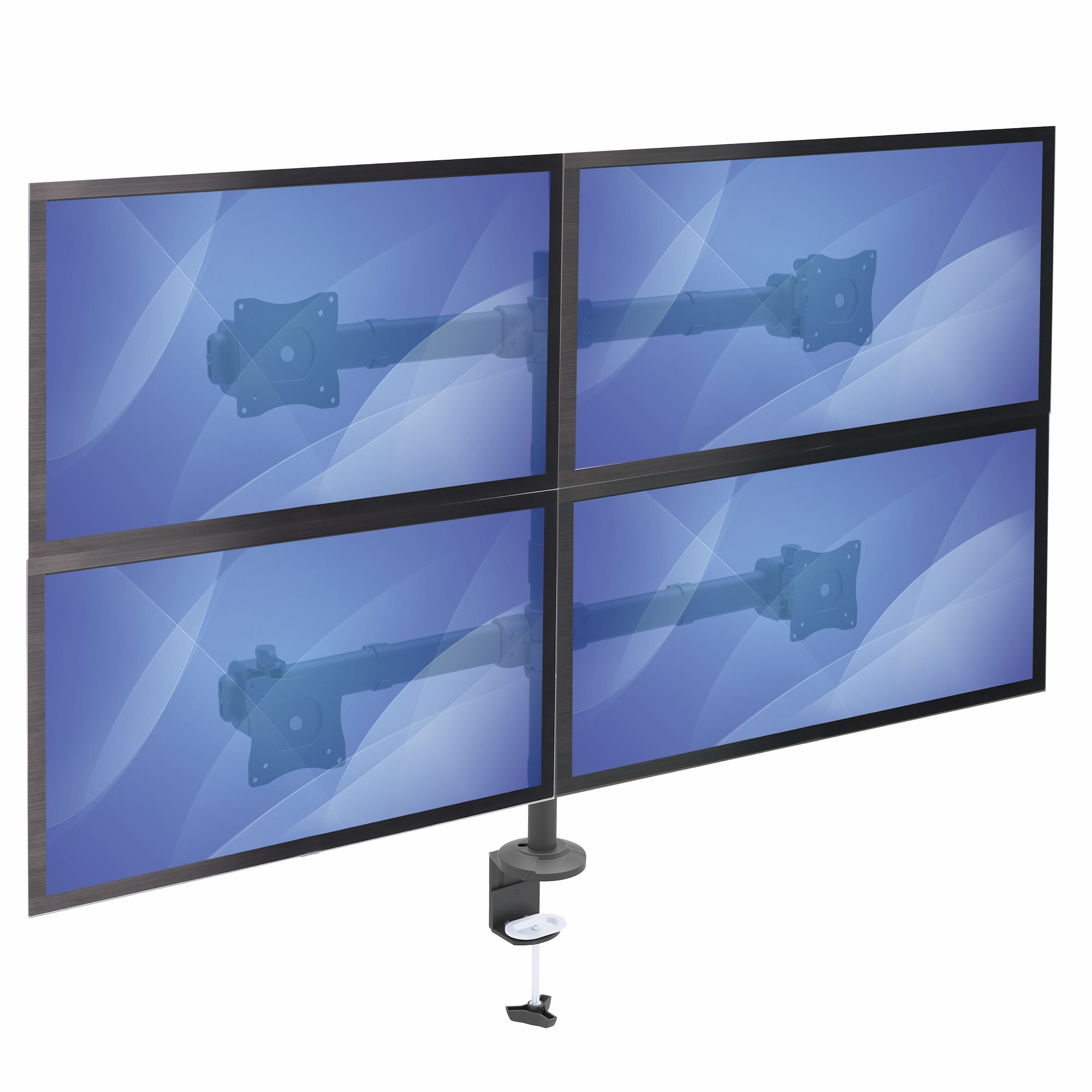 StarTech.com Quad Monitor Arm voor VESA Schermen tot 27" (8kg), 2x2 Configuratie, Verstelbare Hoogte, Scharnierende Monitorsteun met Verticale Arm, Draaien/Kantelen/Zwenken, Bureauklem/Doorvoertule - Afbeelding 8