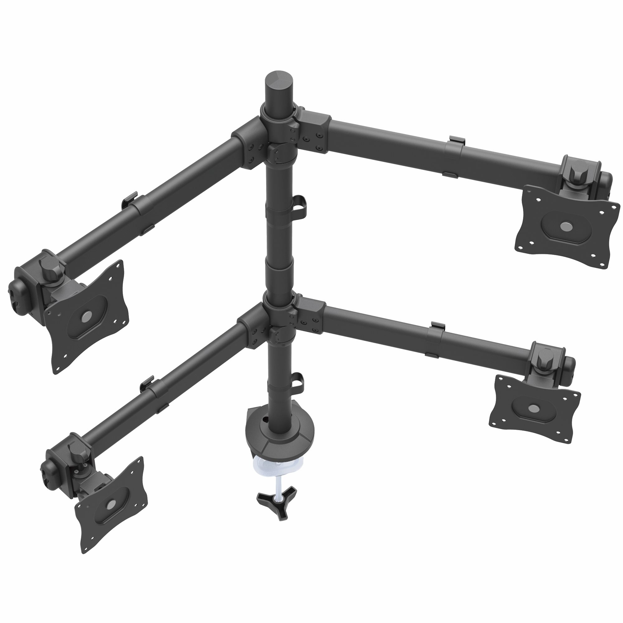 StarTech.com Quad Monitor Arm voor VESA Schermen tot 27" (8kg), 2x2 Configuratie, Verstelbare Hoogte, Scharnierende Monitorsteun met Verticale Arm, Draaien/Kantelen/Zwenken, Bureauklem/Doorvoertule - Afbeelding 6
