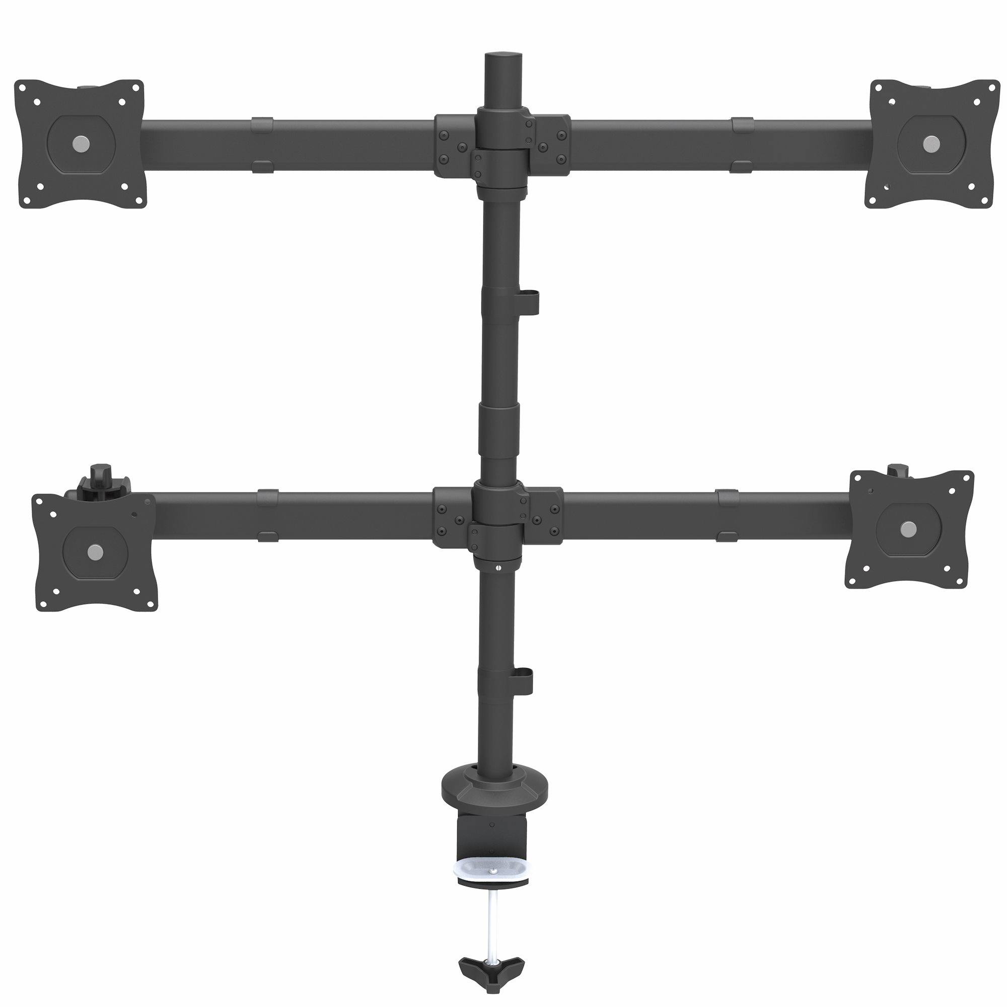 StarTech.com Quad Monitor Arm voor VESA Schermen tot 27" (8kg), 2x2 Configuratie, Verstelbare Hoogte, Scharnierende Monitorsteun met Verticale Arm, Draaien/Kantelen/Zwenken, Bureauklem/Doorvoertule - Afbeelding 3