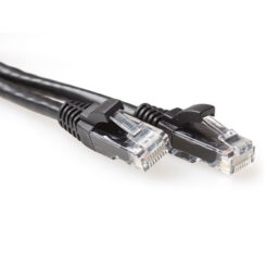 ACT Zwarte 0,25 meter U/UTP CAT6A patchkabel snagless met RJ45 connectoren - Afbeelding 2