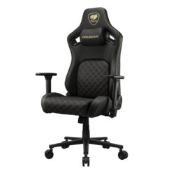 COUGAR CGR-DFL-GLB PC-gamestoel Gestoffeerde gevoerde zitting Zwart, Goud - Afbeelding 5
