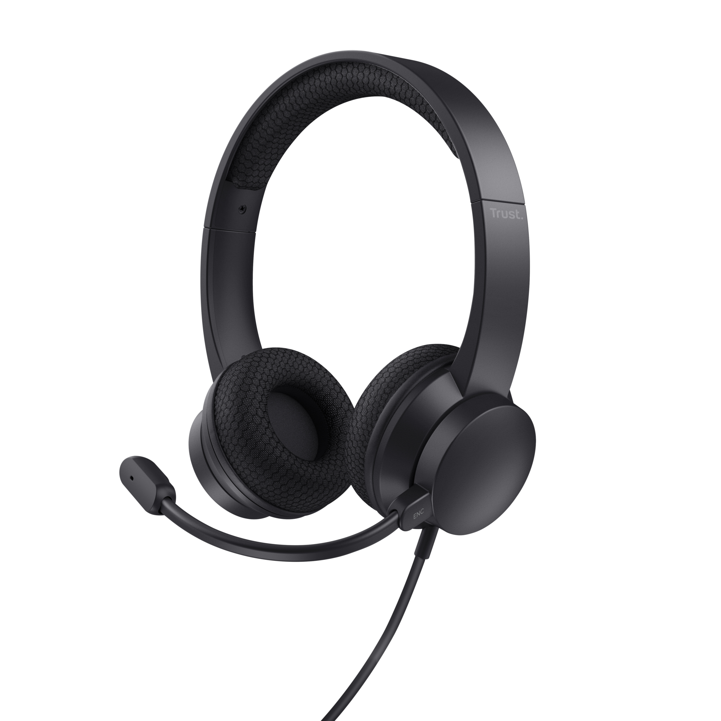 Trust HS-260 Headset - USB headset voor kantoor en calls – Lichtgewicht ontwerp – Verstelbare microfoon – business model - Zwart