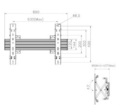 Equip 650355 37“-65” Modulaire Push-In Pop-Out TV Muurbeugel - Afbeelding 6