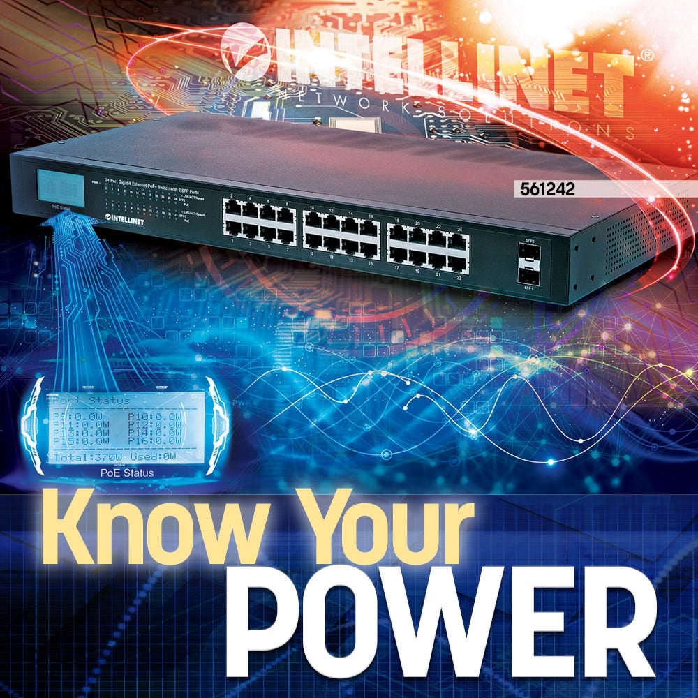 Intellinet 561242 netwerk-switch Unmanaged Gigabit Ethernet (10/100/1000) Power over Ethernet (PoE) 1U Zwart - Afbeelding 3