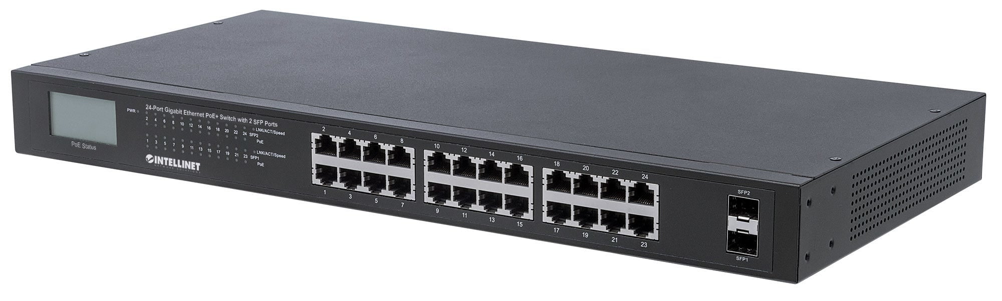 Intellinet 561242 netwerk-switch Unmanaged Gigabit Ethernet (10/100/1000) Power over Ethernet (PoE) 1U Zwart - Afbeelding 2