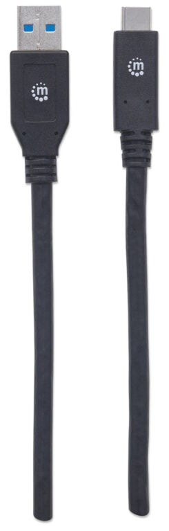 Manhattan USB-C naar USB-A kabel, 3 m, mannelijk naar mannelijk, 5 Gbps (USB 3.2 Gen1 / USB 3.0), 3A, zwart, levenslange garantie - Afbeelding 5