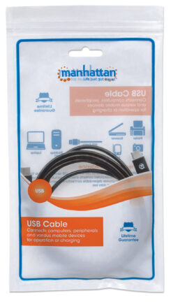 Manhattan USB-C naar USB-C kabel, 2 m, mannelijk naar mannelijk, 480 Mbps (USB 2.0), 3A (snel opladen), zwart, levenslange garantie, equivalent aan USB2CC2M - Afbeelding 6