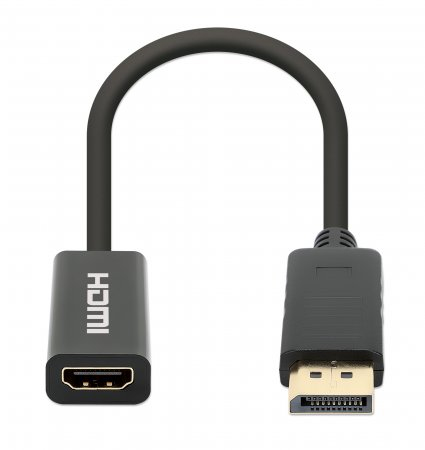 Manhattan DisplayPort 1.2 naar HDMI actieve adapter, 4K@60Hz, 15 cm, mannelijk naar vrouwelijk, met vergrendeling, niet bi-directioneel, zwart, 3 jaar garantie, equivalent aan DP2HD4K60S - Afbeelding 4