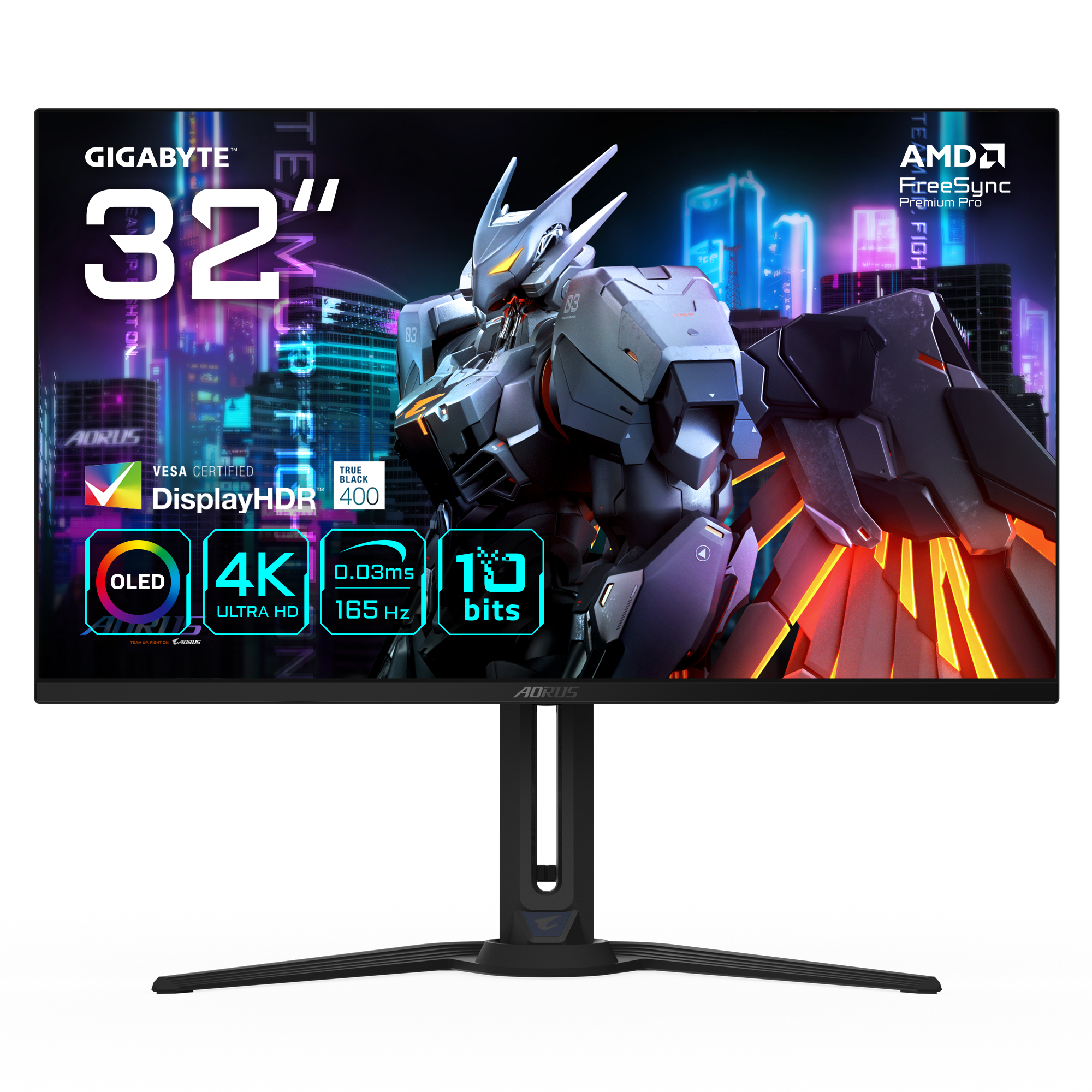 GIGABYTE AORUS FO32U EK computer monitor 80 cm (31.5") 3840 x 2160 Pixels 4K Ultra HD OLED Zwart - Afbeelding 2