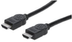 Manhattan HDMI kabel 4K@30Hz, 5 m, geschikt voor alle 1080p-resoluties en de meeste 4K-resoluties (controleer de 4K-specificaties van uw systeem om er zeker van te zijn), mannelijk naar mannelijk, zwart, levenslange garantie, equivalent HDMM5M