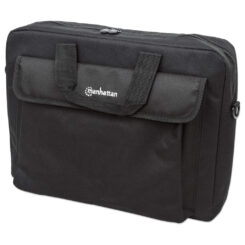 Manhattan London laptoptas 15,6", top loader, zwart, LAGE KOSTEN, accessoirevak, afneembare schouderriem, goedkoper alternatief voor Targus TAR300, notebooktas, 3 jaar garantie