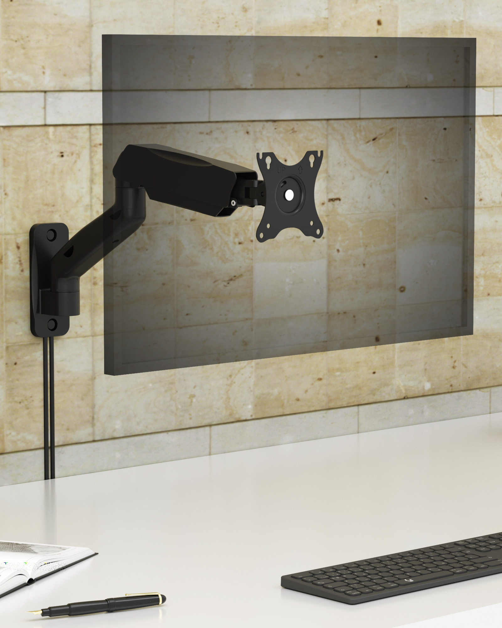ICY BOX IB-MS103-W 81,3 cm (32") Muur Zwart - Afbeelding 4