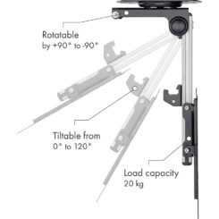 Techly ICA-CPLB 222 tv-bevestiging 94 cm (37") Zwart, Zilver - Afbeelding 9