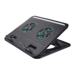 Trust Cyclone Laptop Cooling Stand - Laptopkoeler – 2 ventilatoren – Verstelbare hoek – Zwart