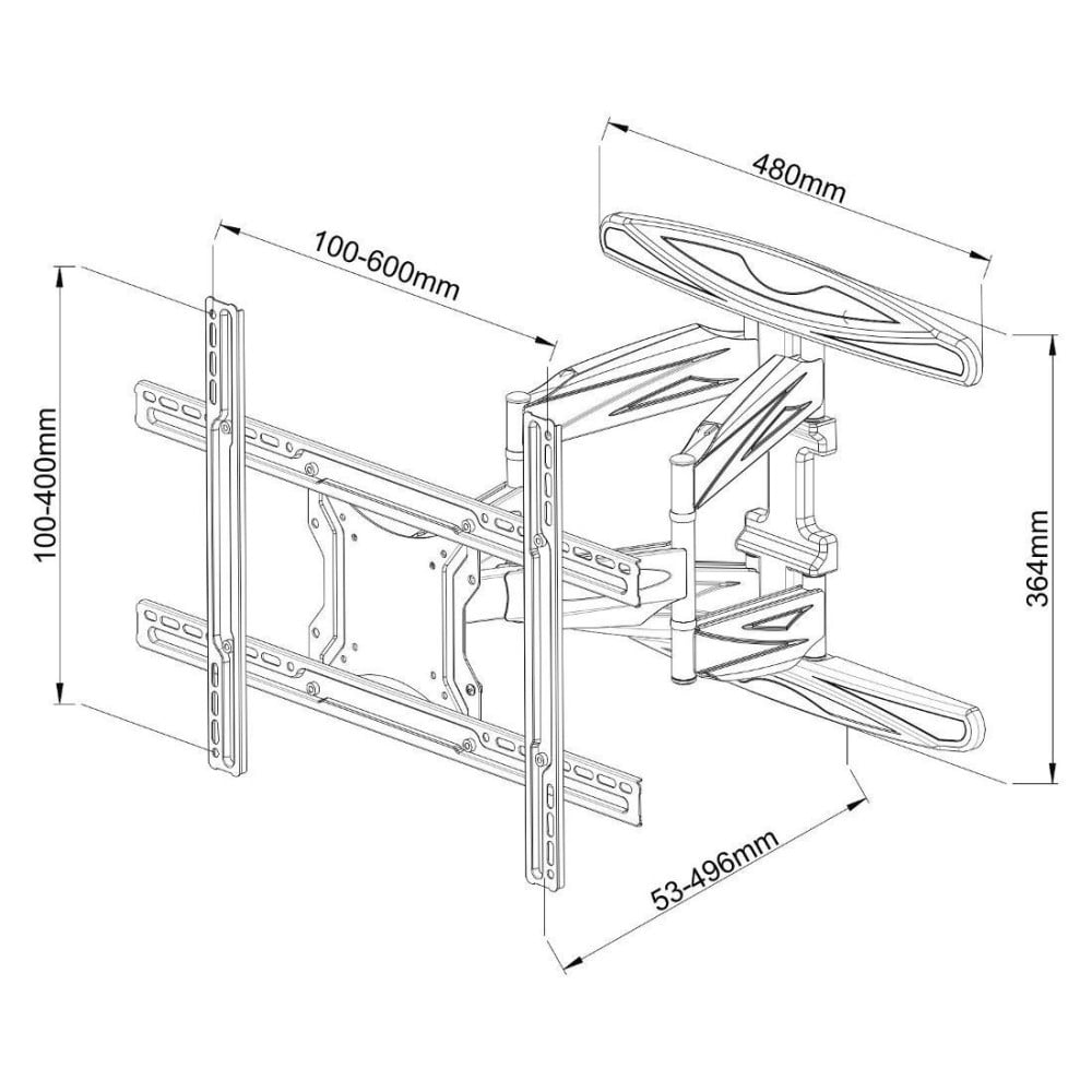 Techly ICA-PLB 172L tv-bevestiging 2,03 m (80") Zwart - Afbeelding 4