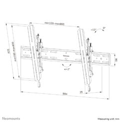 Neomounts WL35S-850BL18 TV-beugel wand 43-86" - kantelbaar - vergrendelbaar - snelle installatie - Afbeelding 20