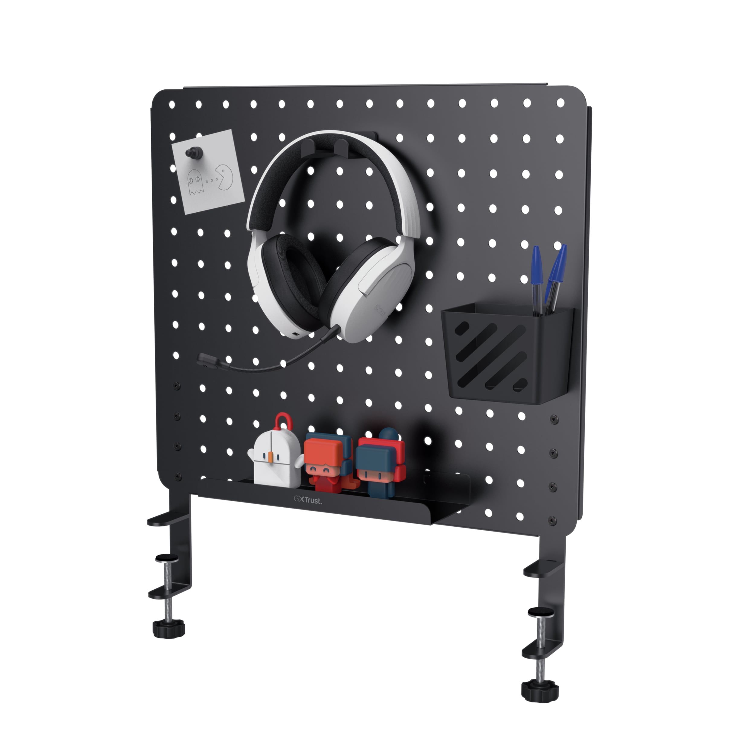 Trust GXT 724 Vesto Bureau Accessoire Set - Bureau-organizer set – Met pegboard en accessoires – Gaming setup accessoire – Zwart - Afbeelding 4