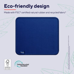Trust Boye Eco muismat – muismat – milieuvriendelijke muismat – antislip met gestikte randen – Blauw - Afbeelding 4