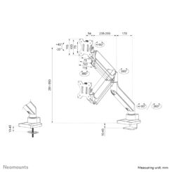 Neomounts DS70-450BL1 Monitorarm 17-42" - gasveer - Topfix - 180°-stop - Afbeelding 21