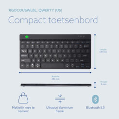 R-Go Tools Ergonomisch toetsenbord R-Go Compact Break, compact toetsenbord met pauzesoftware, QWERTY (US), Bluetooth, zwart - Afbeelding 11