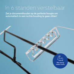 R-Go Tools Documenthouder R-Go Flex Read, ergonomisch, met soft foam polssteun, transparant acrylaat - Afbeelding 10