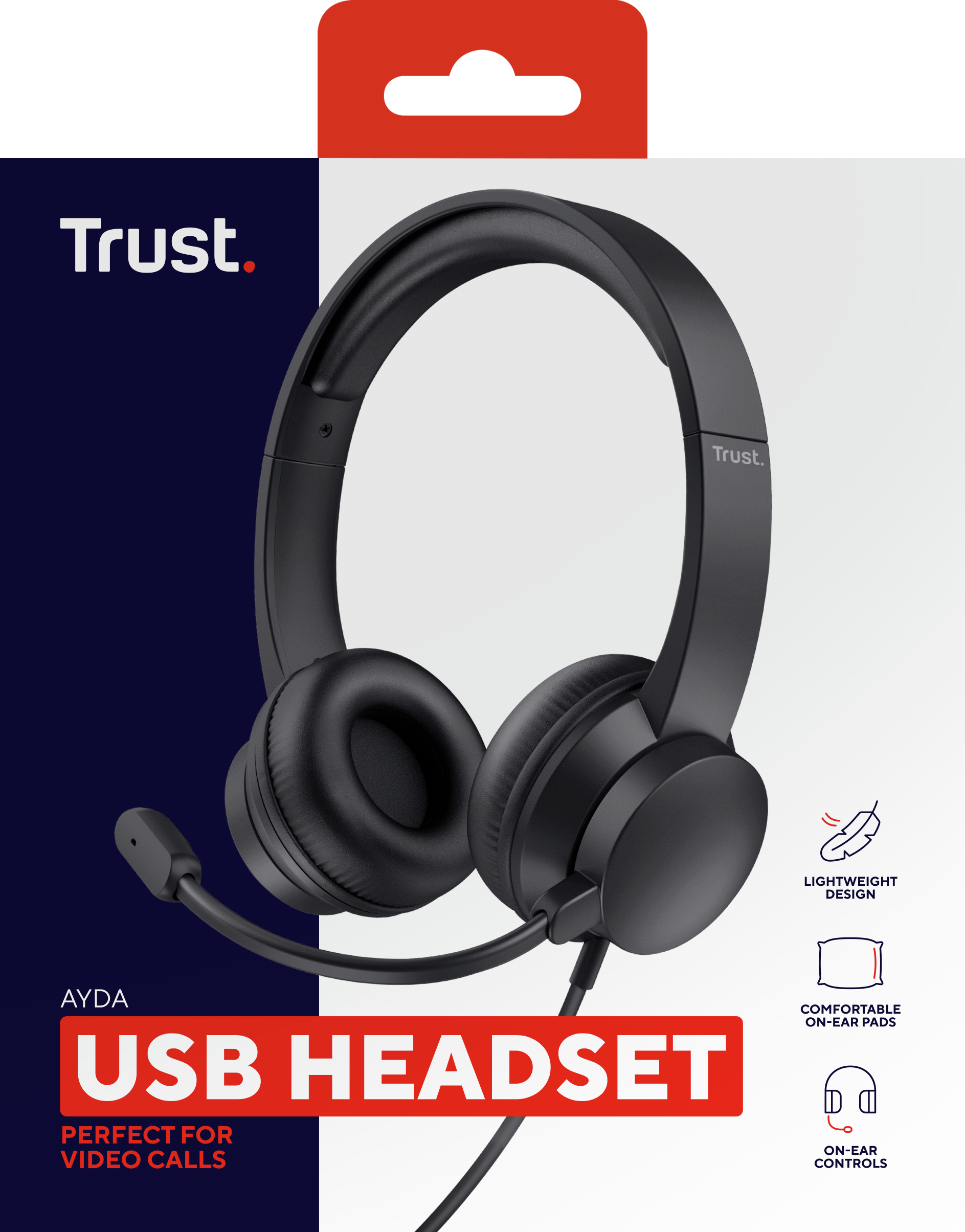 Trust Ayda USB Headset - USB headset voor kantoor en calls – Opklapbare microfoon – Volumeregeling in kabel – Zwart - Afbeelding 8