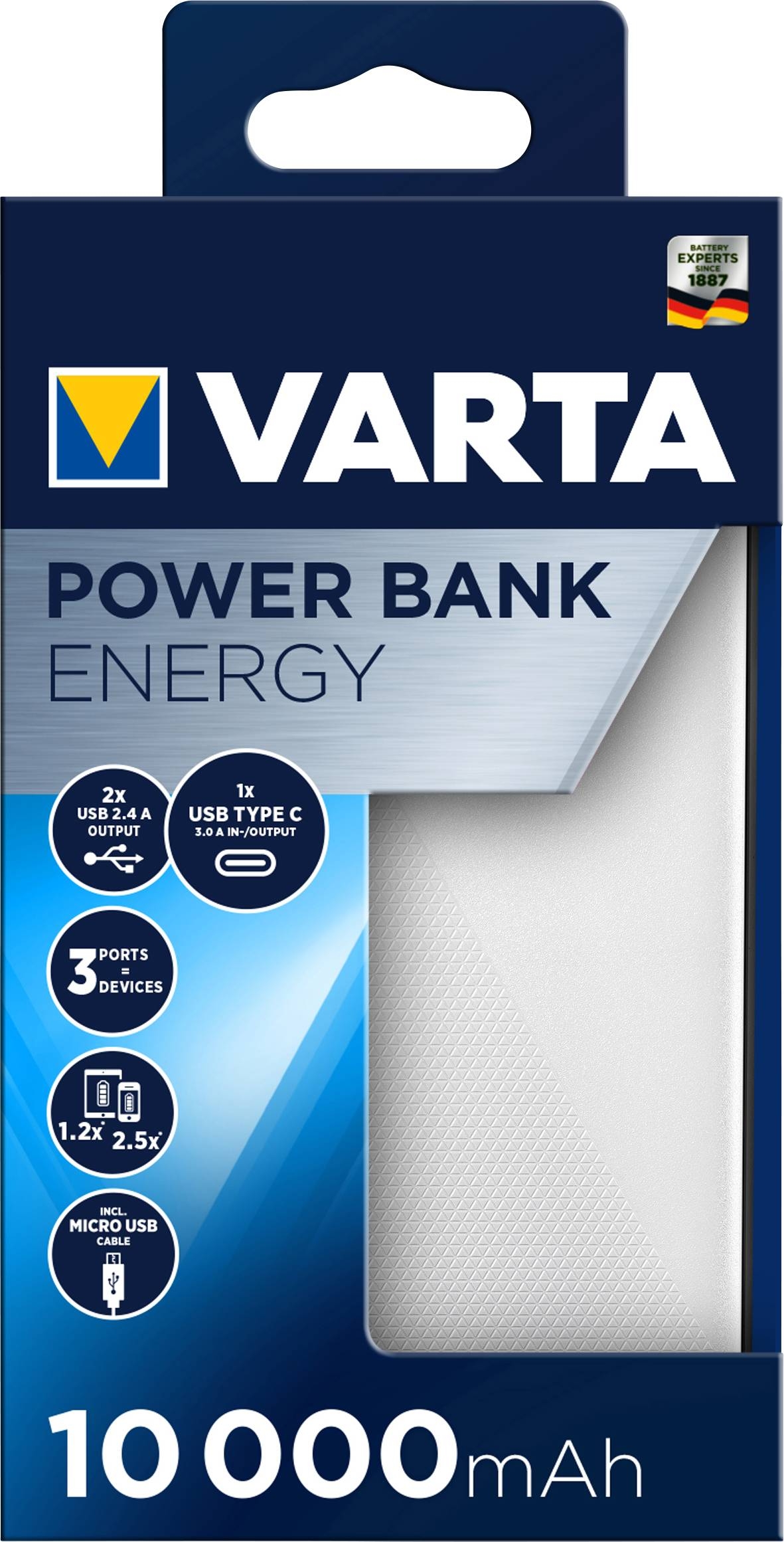 Varta Portable Power Bank Energy 10.000 mAh 15W White - Afbeelding 4