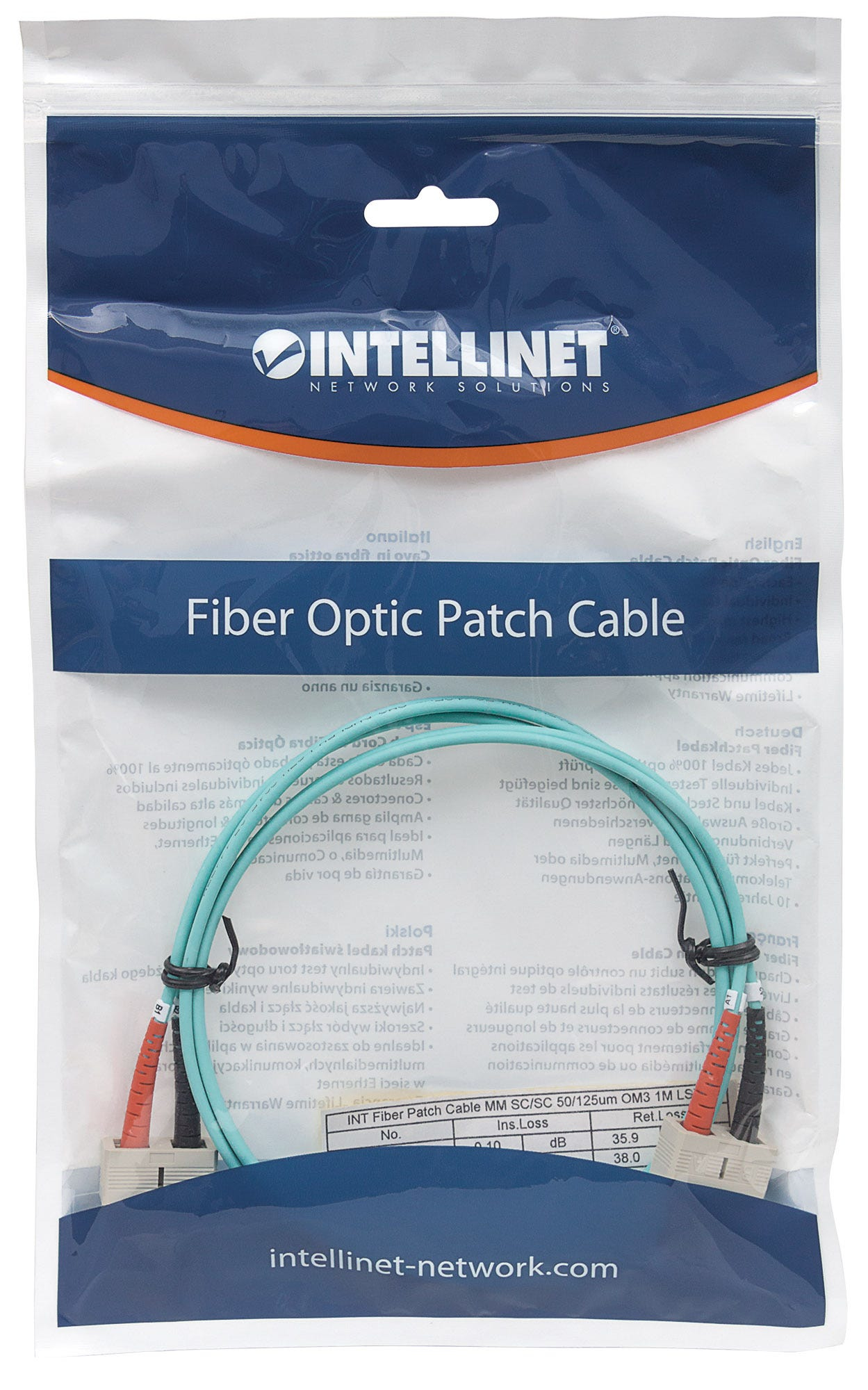 Intellinet 751025 InfiniBand en Glasvezelkabel 1 m SC Aqua-kleur - Afbeelding 6