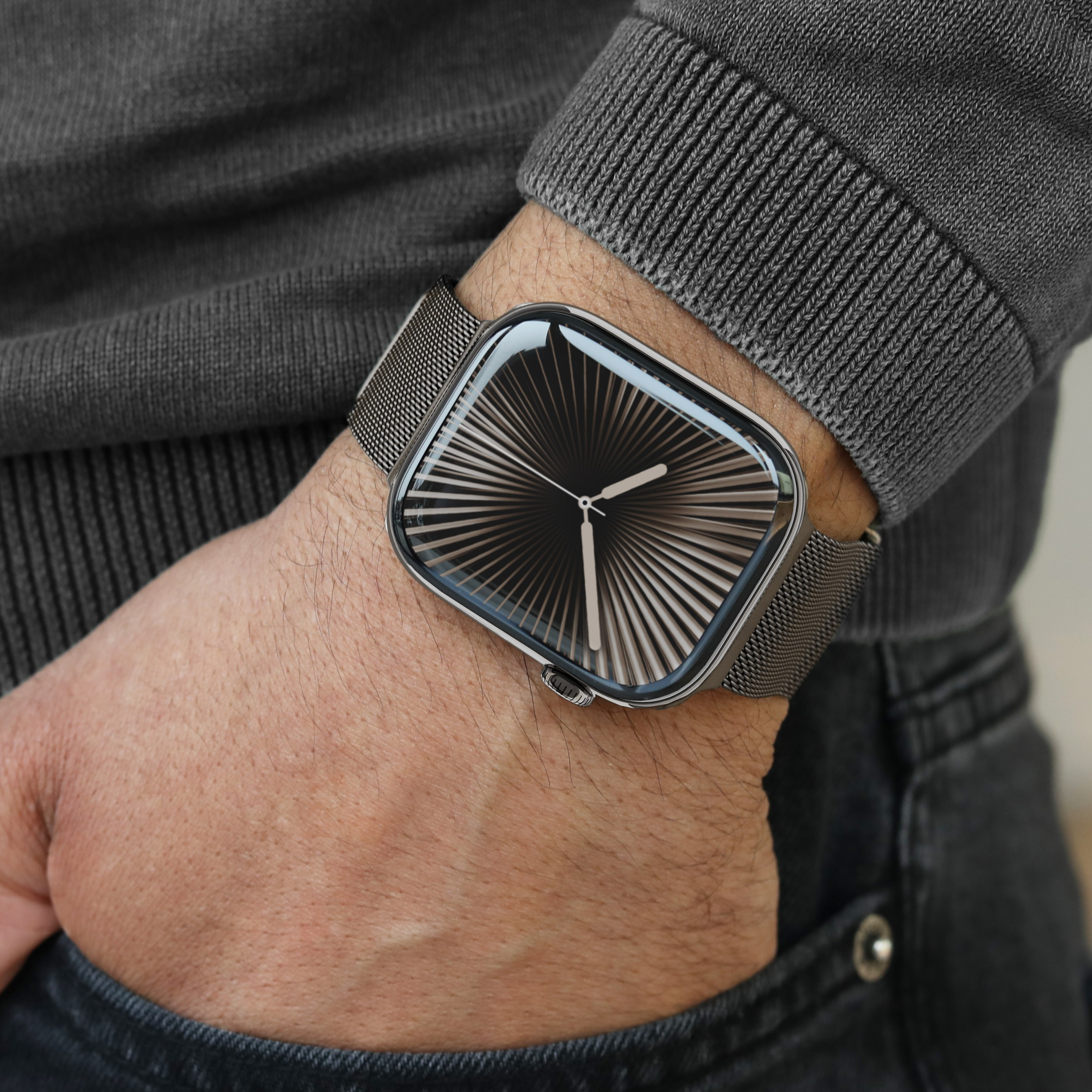 Vonmählen Milanese Loop 2 For Apple Watch 44 - 45 - 46 - 49mm One Size Granite Grey - Afbeelding 3