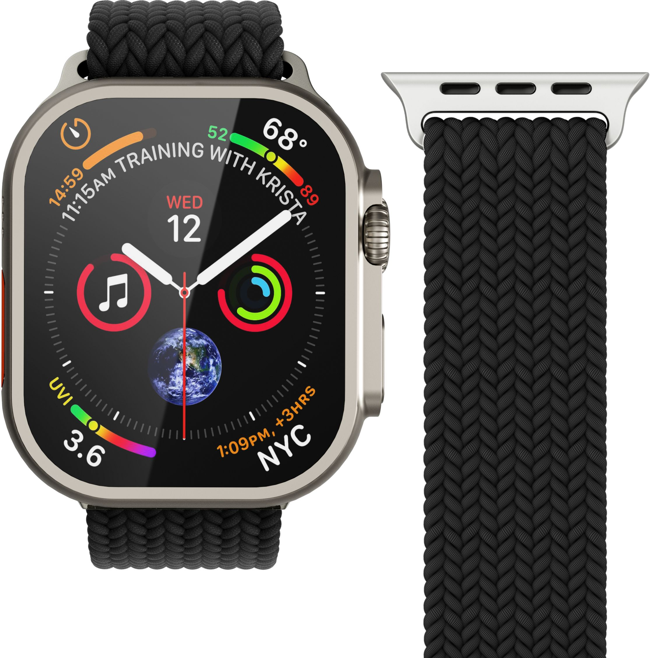 Vonmählen Woven Loop For Apple Watch 40 - 41 - 42mm One Size Silver/Black
