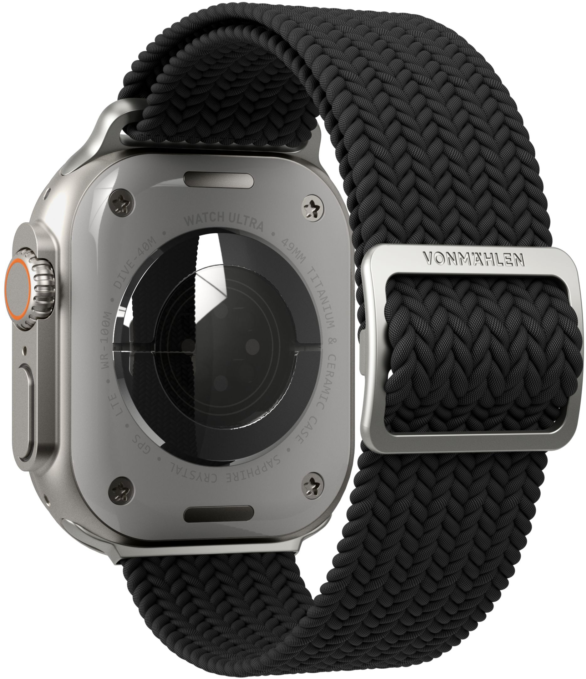 Vonmählen Woven Loop For Apple Watch 40 - 41 - 42mm One Size Silver/Black - Afbeelding 3