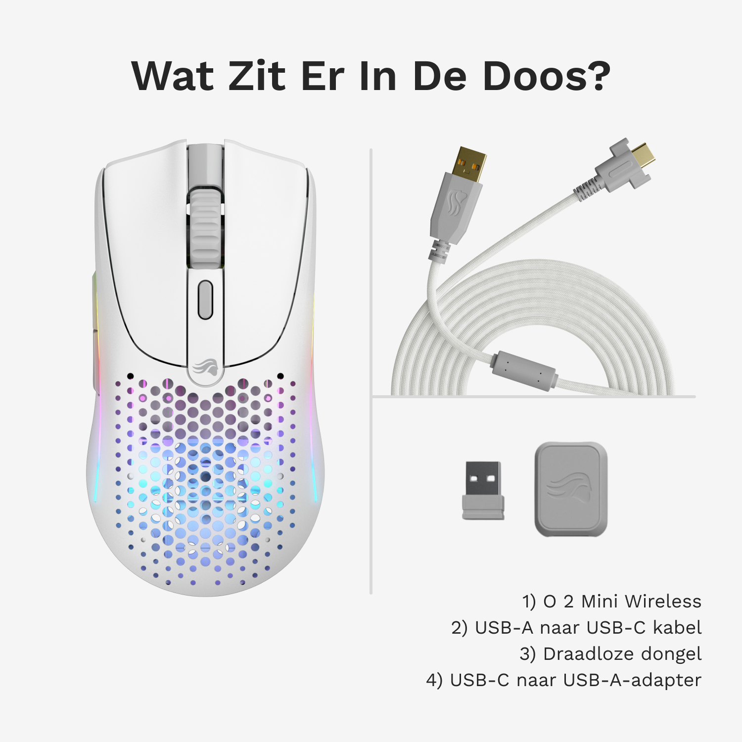 Glorious Gaming Model O 2 Mini Wireless muis Gamen Rechtshandig RF-draadloos + Bluetooth Optisch 26000 DPI - Afbeelding 17