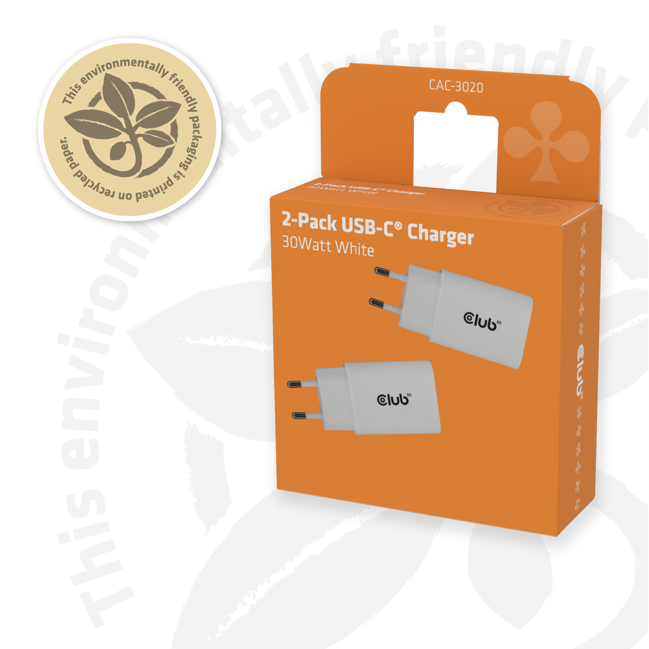 CLUB3D 2-Pack USB C Charger 30 Watt Whit - Afbeelding 11
