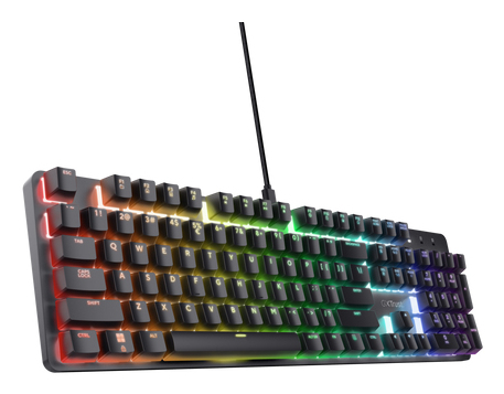 Trust GXT 871 Zora Gaming Toetsenbord - Mechanisch toetsenbord – QWERTY US-indeling – RGB-verlichting – Zwart - Afbeelding 4