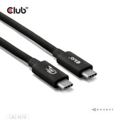 CLUB3D USB 80Gbps Certified 240W 8K240Hz Type-C® 1.2m / 3.94ft Black Cable - Afbeelding 9