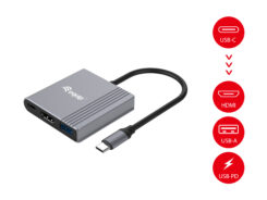 Equip 3-in-1 USB-C naar HDMI / USB-A / USB PD-adapter, 4K/60Hz, 100W USB PD - Afbeelding 6