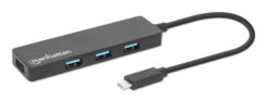 Manhattan USB-C dock/hub, poorten (4): USB-A (4×), 5 Gbps (USB 3.0), USB-gevoed (geen externe voeding vereist), equivalent aan HB30CM4AB
