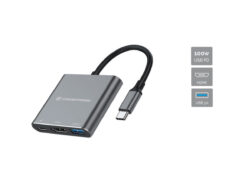 Conceptronic DONN18G laptop dock & poortreplicator Bedraad USB 3.2 Gen 1 (3.1 Gen 1) Type-C Grijs